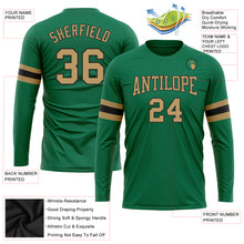 Charger l&#39;image dans la galerie, Custom Kelly Green Old Gold-Black Long Sleeve Performance Salute To Service T-Shirt
