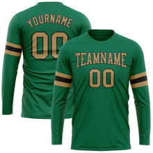 Charger l&#39;image dans la galerie, Custom Kelly Green Old Gold-Black Long Sleeve Performance Salute To Service T-Shirt
