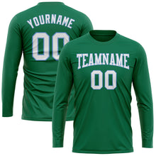Загрузить изображение в средство просмотра галереи, Custom Kelly Green White-Light Blue Long Sleeve Performance Salute To Service T-Shirt
