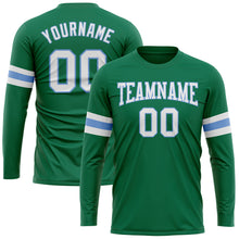 Загрузить изображение в средство просмотра галереи, Custom Kelly Green White-Light Blue Long Sleeve Performance Salute To Service T-Shirt

