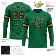 Charger l&#39;image dans la galerie, Custom Kelly Green Black-Old Gold Long Sleeve Performance Salute To Service T-Shirt
