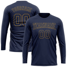 Загрузить изображение в средство просмотра галереи, Custom Navy Navy-Old Gold Long Sleeve Performance Salute To Service T-Shirt
