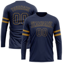 Загрузить изображение в средство просмотра галереи, Custom Navy Navy-Old Gold Long Sleeve Performance Salute To Service T-Shirt
