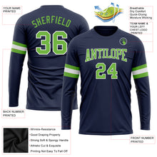 Загрузить изображение в средство просмотра галереи, Custom Navy Neon Green-White Long Sleeve Performance Salute To Service T-Shirt
