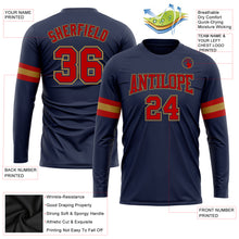Загрузить изображение в средство просмотра галереи, Custom Navy Red-Old Gold Long Sleeve Performance Salute To Service T-Shirt

