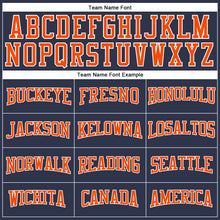 Load image into Gallery viewer, Custom Navy Orange-White Long Sleeve Performance Salute To Service T-Shirt
