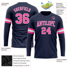 Load image into Gallery viewer, Custom Navy Pink-White Long Sleeve Performance Salute To Service T-Shirt
