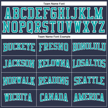 Загрузить изображение в средство просмотра галереи, Custom Navy Aqua-White Long Sleeve Performance Salute To Service T-Shirt
