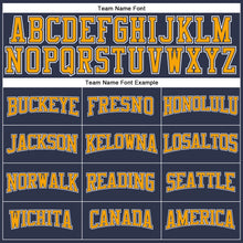 Загрузить изображение в средство просмотра галереи, Custom Navy Gold-White Long Sleeve Performance Salute To Service T-Shirt
