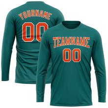 Charger l&#39;image dans la galerie, Custom Aqua Orange-White Long Sleeve Performance T-Shirt
