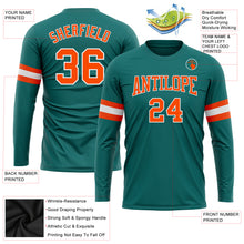 Charger l&#39;image dans la galerie, Custom Aqua Orange-White Long Sleeve Performance T-Shirt
