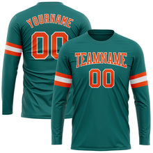 Charger l&#39;image dans la galerie, Custom Aqua Orange-White Long Sleeve Performance T-Shirt
