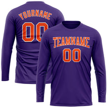 Laden Sie das Bild in den Galerie-Viewer, Custom Purple Orange-White Long Sleeve Performance T-Shirt
