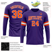 Laden Sie das Bild in den Galerie-Viewer, Custom Purple Orange-White Long Sleeve Performance T-Shirt
