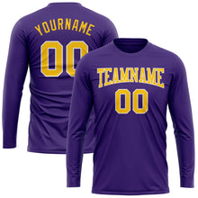 Laden Sie das Bild in den Galerie-Viewer, Custom Purple Gold-White Long Sleeve Performance T-Shirt
