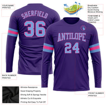 Laden Sie das Bild in den Galerie-Viewer, Custom Purple Light Blue-Pink Long Sleeve Performance T-Shirt
