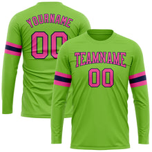 Charger l&#39;image dans la galerie, Custom Neon Green Pink-Navy Long Sleeve Performance T-Shirt
