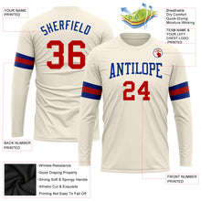 Загрузить изображение в средство просмотра галереи, Custom Cream Red-Royal Long Sleeve Performance T-Shirt
