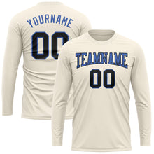 Загрузить изображение в средство просмотра галереи, Custom Cream Black-Blue Long Sleeve Performance T-Shirt

