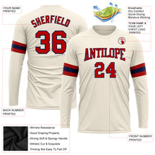 Charger l&#39;image dans la galerie, Custom Cream Red-Navy Long Sleeve Performance T-Shirt

