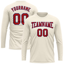Charger l&#39;image dans la galerie, Custom Cream Red-Royal Long Sleeve Performance T-Shirt
