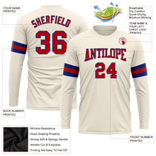 Charger l&#39;image dans la galerie, Custom Cream Red-Royal Long Sleeve Performance T-Shirt
