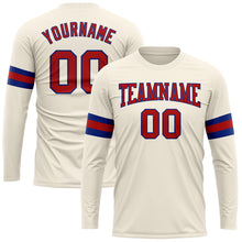Charger l&#39;image dans la galerie, Custom Cream Red-Royal Long Sleeve Performance T-Shirt
