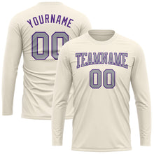 Charger l&#39;image dans la galerie, Custom Cream Gray-Purple Long Sleeve Performance T-Shirt
