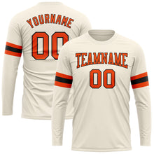 Charger l&#39;image dans la galerie, Custom Cream Orange-Black Long Sleeve Performance T-Shirt
