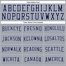 Load image into Gallery viewer, Custom Gray Navy-White Long Sleeve Performance T-Shirt
