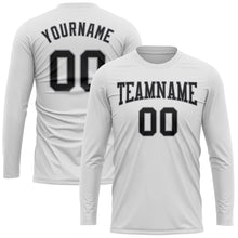 Загрузить изображение в средство просмотра галереи, Custom White Black-Gray Long Sleeve Performance T-Shirt
