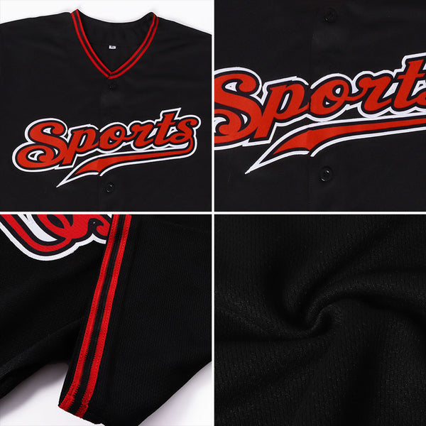Sale Build White Baseball Authentic Black Jersey Red