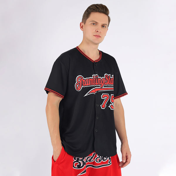 Sale Build White Baseball Authentic Black Jersey Red