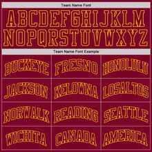 Load image into Gallery viewer, Custom Maroon Maroon-Gold Authentic Throwback Basketball Jersey
