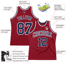 Laden Sie das Bild in den Galerie-Viewer, Custom Maroon Navy-White Authentic Throwback Basketball Jersey
