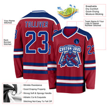 Laden Sie das Bild in den Galerie-Viewer, Custom Maroon Royal-White Hockey Jersey
