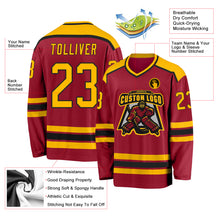 Charger l&#39;image dans la galerie, Custom Maroon Gold-Black Hockey Jersey
