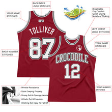 Load image into Gallery viewer, Custom Maroon White Black-Gray Authentic Throwback Basketball Jersey
