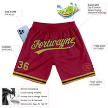 Load image into Gallery viewer, Custom Maroon Old Gold-Black Authentic Throwback Basketball Shorts
