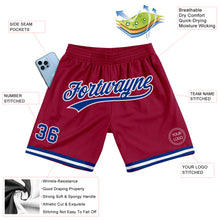 Load image into Gallery viewer, Custom Maroon Royal-White Authentic Throwback Basketball Shorts

