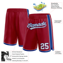 Laden Sie das Bild in den Galerie-Viewer, Custom Maroon White-Royal Authentic Basketball Shorts
