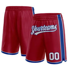 Load image into Gallery viewer, Custom Maroon White-Royal Authentic Basketball Shorts
