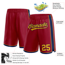 Load image into Gallery viewer, Custom Maroon Gold-Navy Authentic Basketball Shorts
