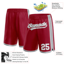 Load image into Gallery viewer, Custom Maroon White-Gray Authentic Basketball Shorts
