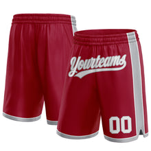 Load image into Gallery viewer, Custom Maroon White-Gray Authentic Basketball Shorts
