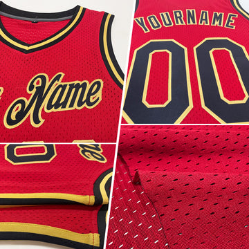 Custom Maroon Black-White Authentic Throwback Basketball Jersey