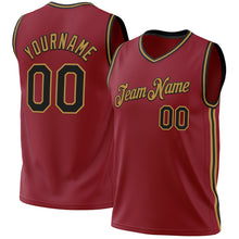 Charger l&#39;image dans la galerie, Custom Maroon Black-Old Gold Authentic Throwback Basketball Jersey
