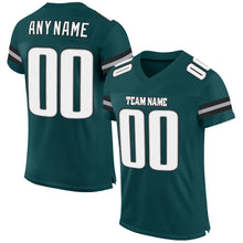 Load image into Gallery viewer, Custom Midnight Green White-Gray Mesh Authentic Football Jersey
