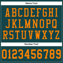 Load image into Gallery viewer, Custom Midnight Green Bay Orange Mesh Authentic Football Jersey
