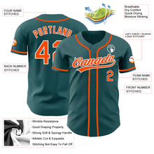 Laden Sie das Bild in den Galerie-Viewer, Custom Midnight Green Orange-White Authentic Baseball Jersey
